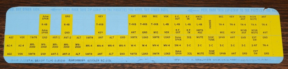 DRAKE CABLE LABEL SHEET for RCA PATCH CORDS (TR-4 L-4B T-4XB R-4B MN-2000) #2
