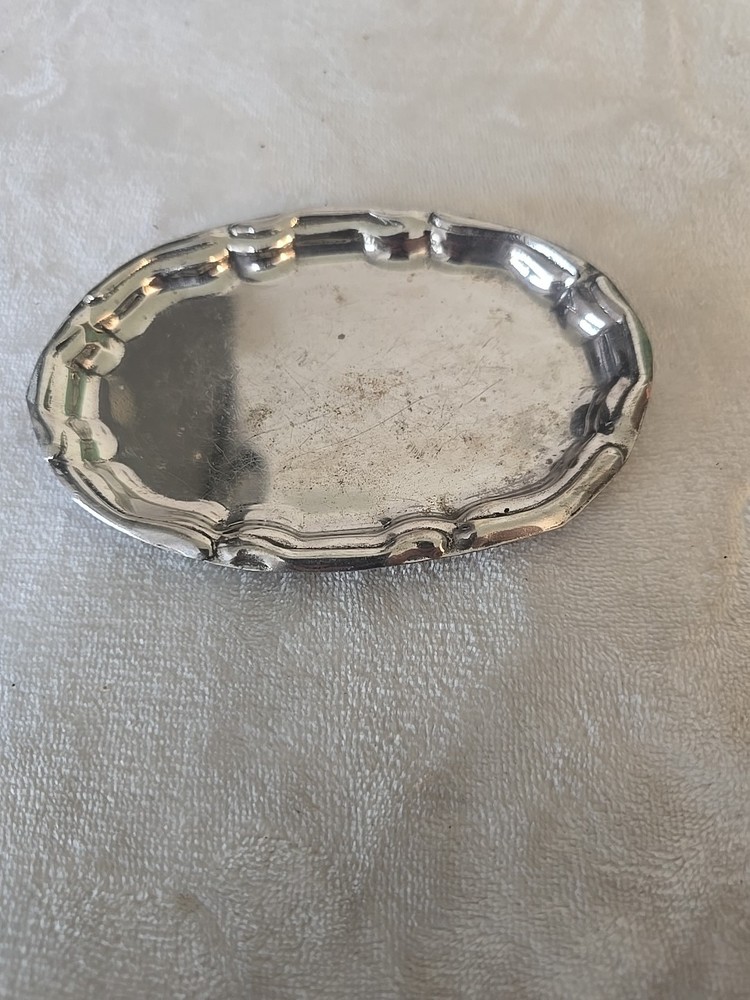 EP On Steel Silver Plated Trinket Dish Ash Tray Coaster 5"