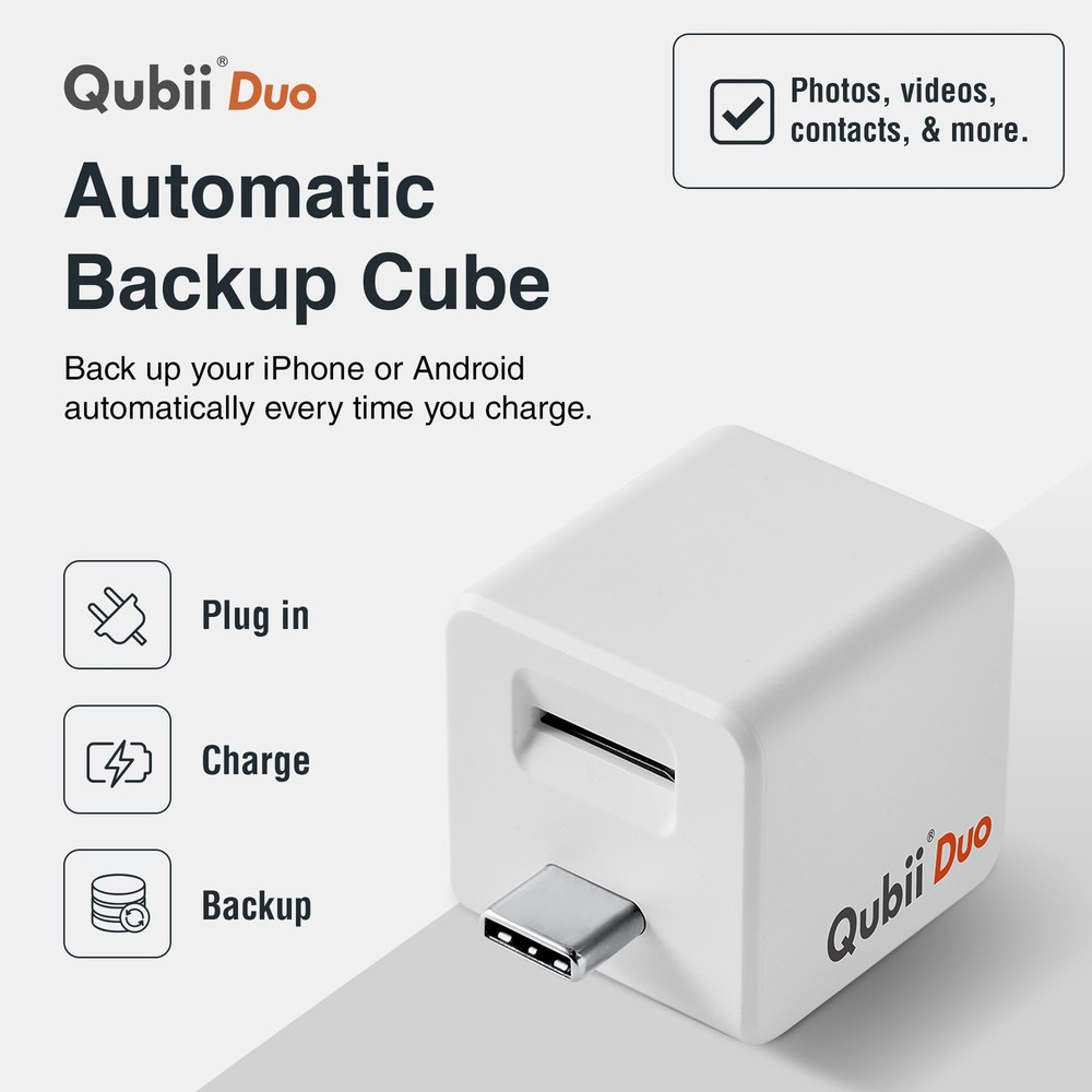 Qubii Duo USB-C Auto Backup Stick & 128GB MicroSD Bundle | Subscription-Free ...