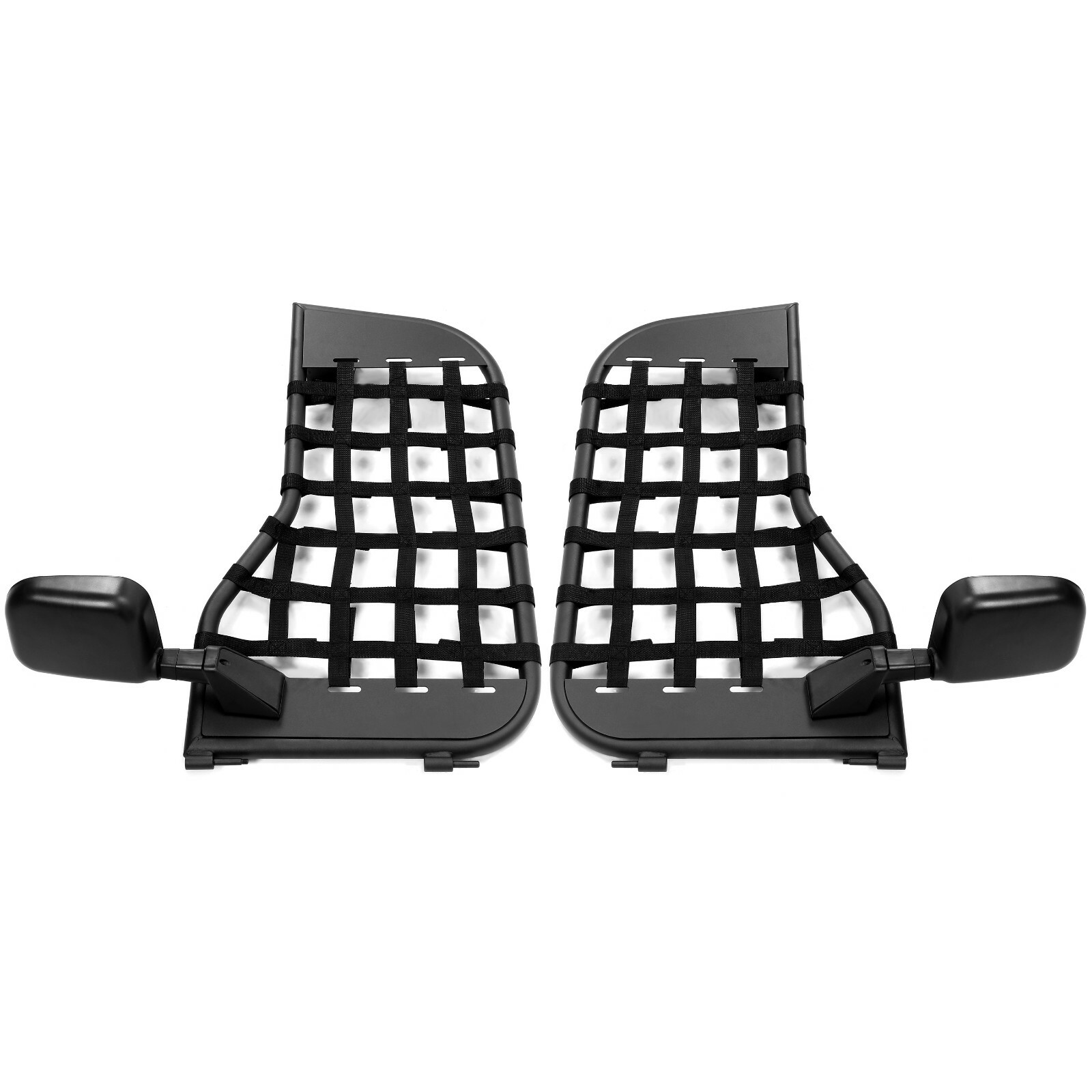 Black Tubular Trail Door With Side Mirror For 1976-1995 Jeep CJ7/YJ Wrangler 2DR