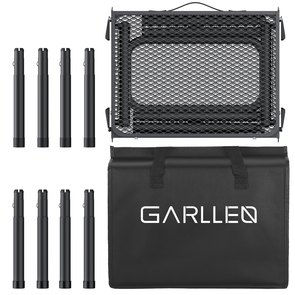 Folding Grill Table Max Capacity 66lbs, 3 Adjustable Height Portable Folding ...