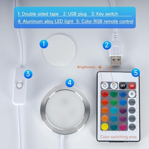 3PCS Remote Control RGB LED Lamp Kit 001 for Bambu 3PCS RGB LED Lamp Kit 001