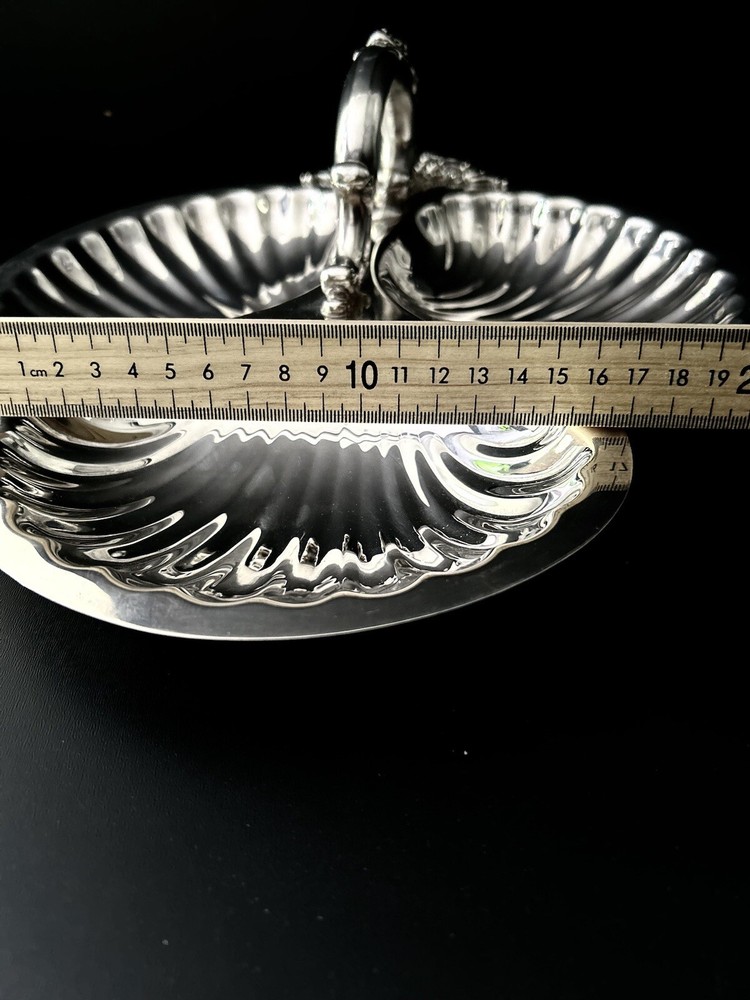 Wallace Baroque 3 Shell Handled Bon Bon Candy Relish Mint Tray Bowl Platter #220