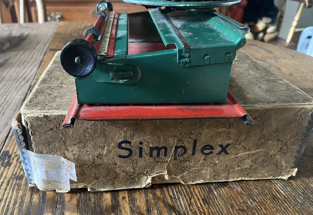 Antique Simplex Special Demonstrated Model B Typewriter Original Box