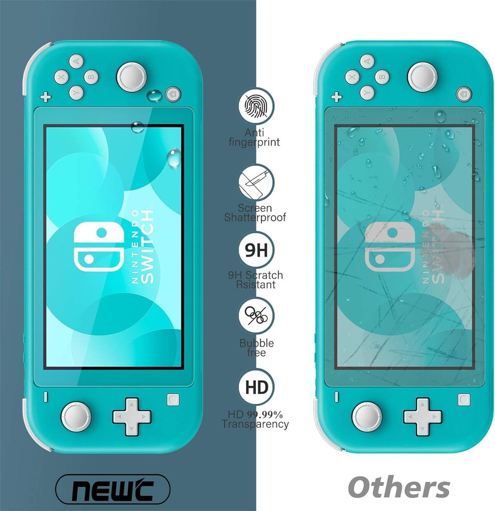 NEW'C 3 Pack Designed for Nintendo Switch Lite Screen Protector Tempered Glass,