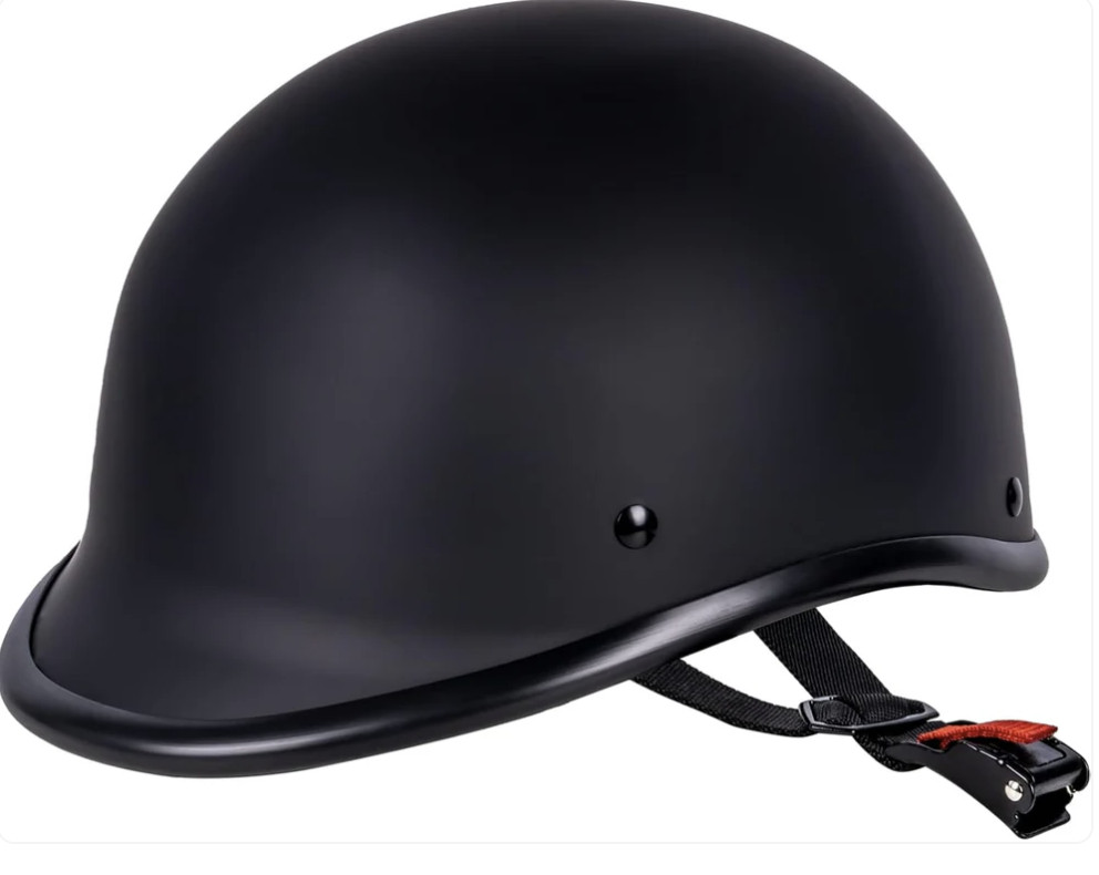Motorcycle Helmet Half Shell Hawk Style Open Face DOT Approved Matte Black, M