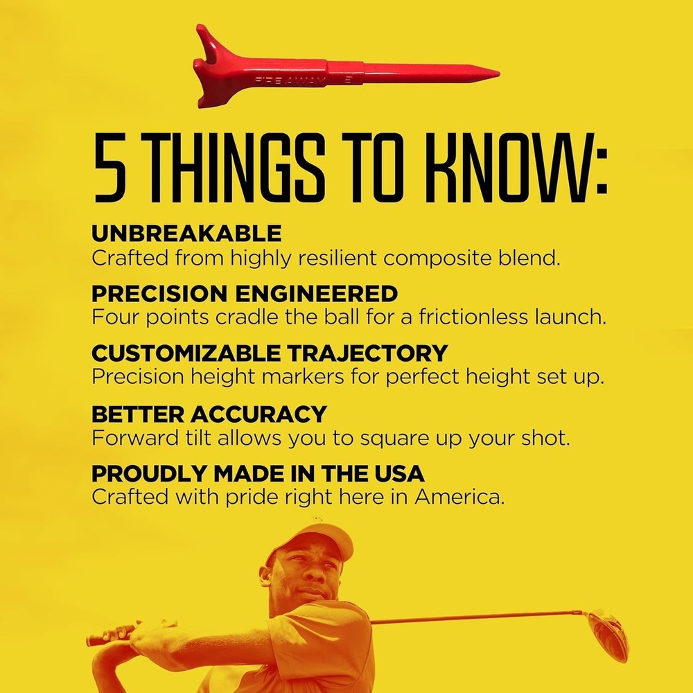 Unbreakable Plastic Golf Tees - Improved Trajectory