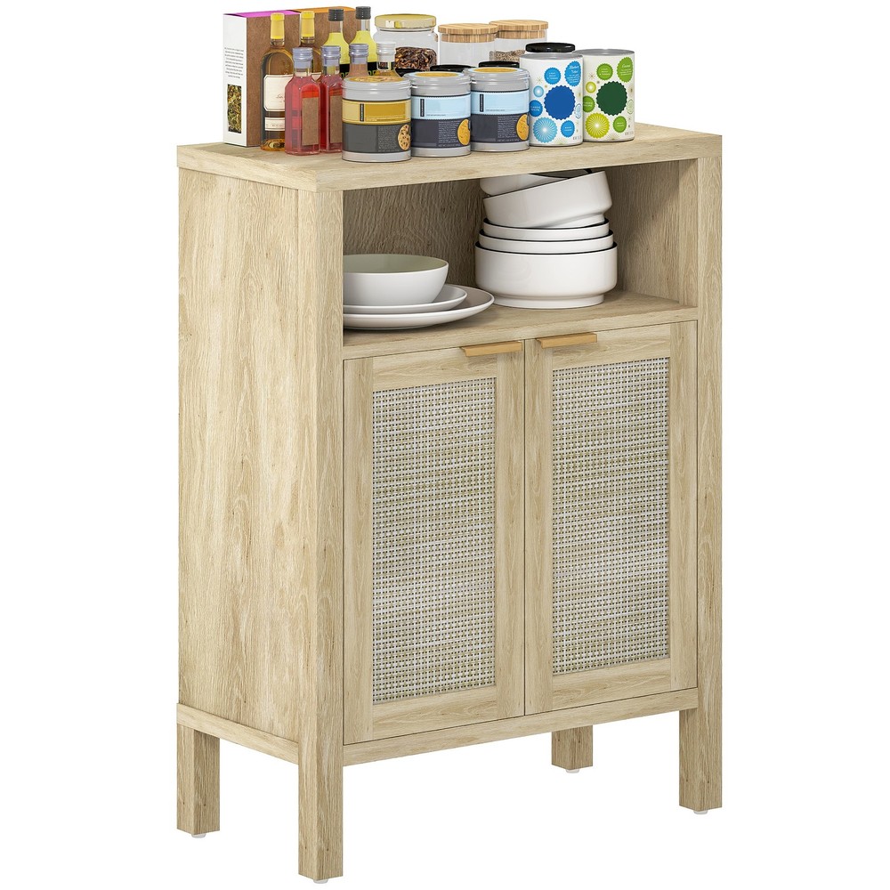 Sideboard Buffet Cabinet, Accent Cabinet with Adjustable Shelf Natural