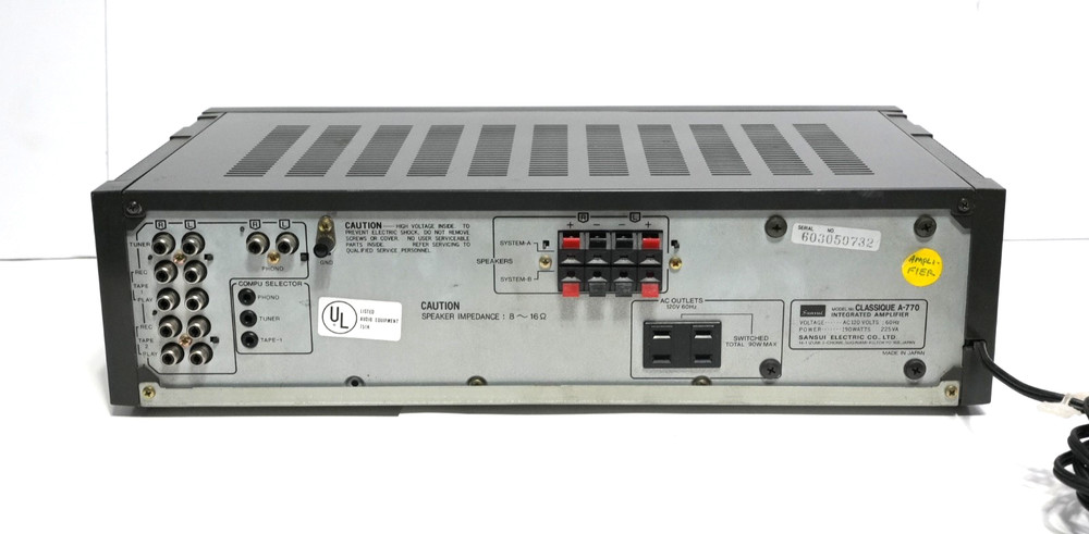 SANSUI Integrated Stereo Amplifier A-770