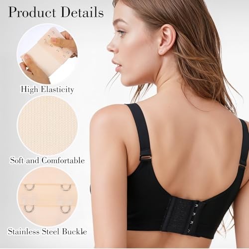 12PCS Bra Extender 4 Hooks, Elastic Bra Strap Extender, 4 Hooks Plus Size Bra