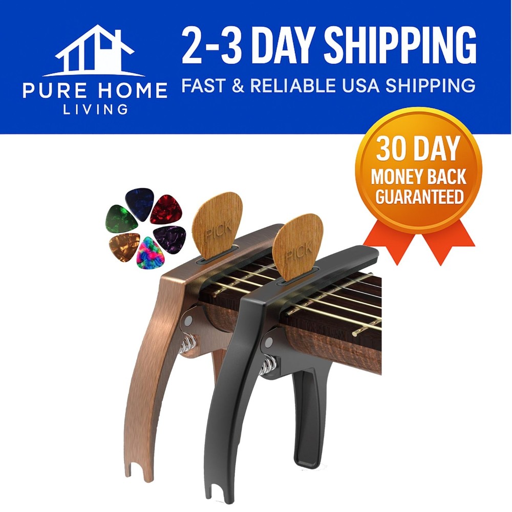 Modern 3in1 Guitar Capo & Picks Bundle - Advanced Performance Accessories