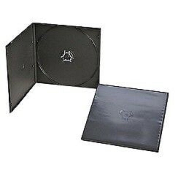 200 BLACK SINGLE 5MM SLIM CD DVD POLY CASES WITH ARTWORK SLEEVE, KC01