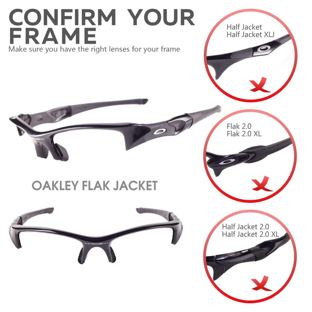 Walleva Lenses and Rubber Kit for Oakley Flak Jacket - Multiple Options