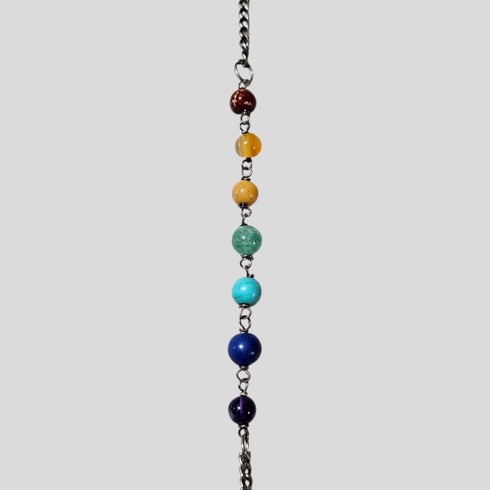 Resin Pendulum Gemstone Chakra Beads 9 Inches