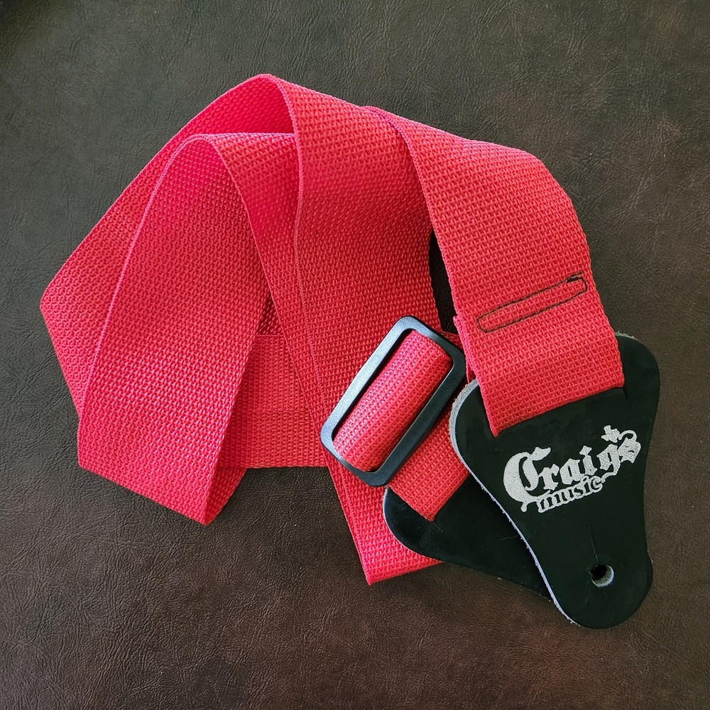 Weatherford Texas Craig's Music Red Woven Adjustable 4FT Guitar Strap