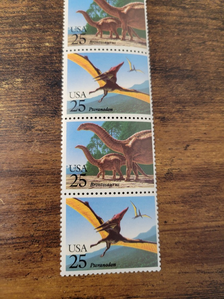 USPS STAMPOSAURUS DINOSAURS 7 Stamp Lot
