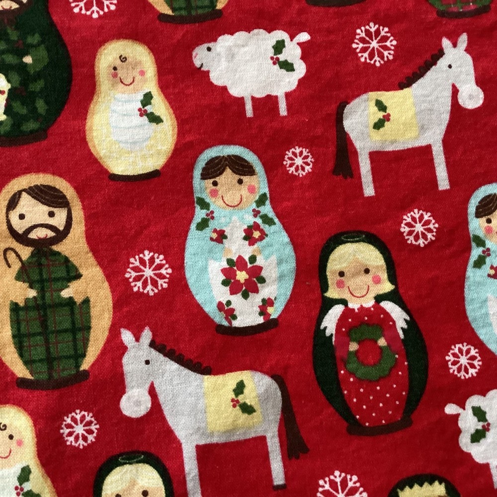 Matryoshka Doll Nativity Handmade Table Runner 40”