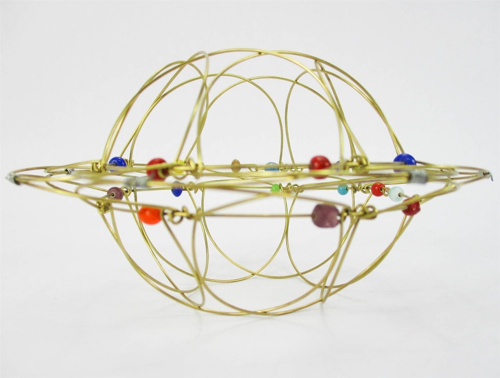Brass Wire Mandala Meditation Tool 3D Toy Flexi Sphere Magic Loops Single