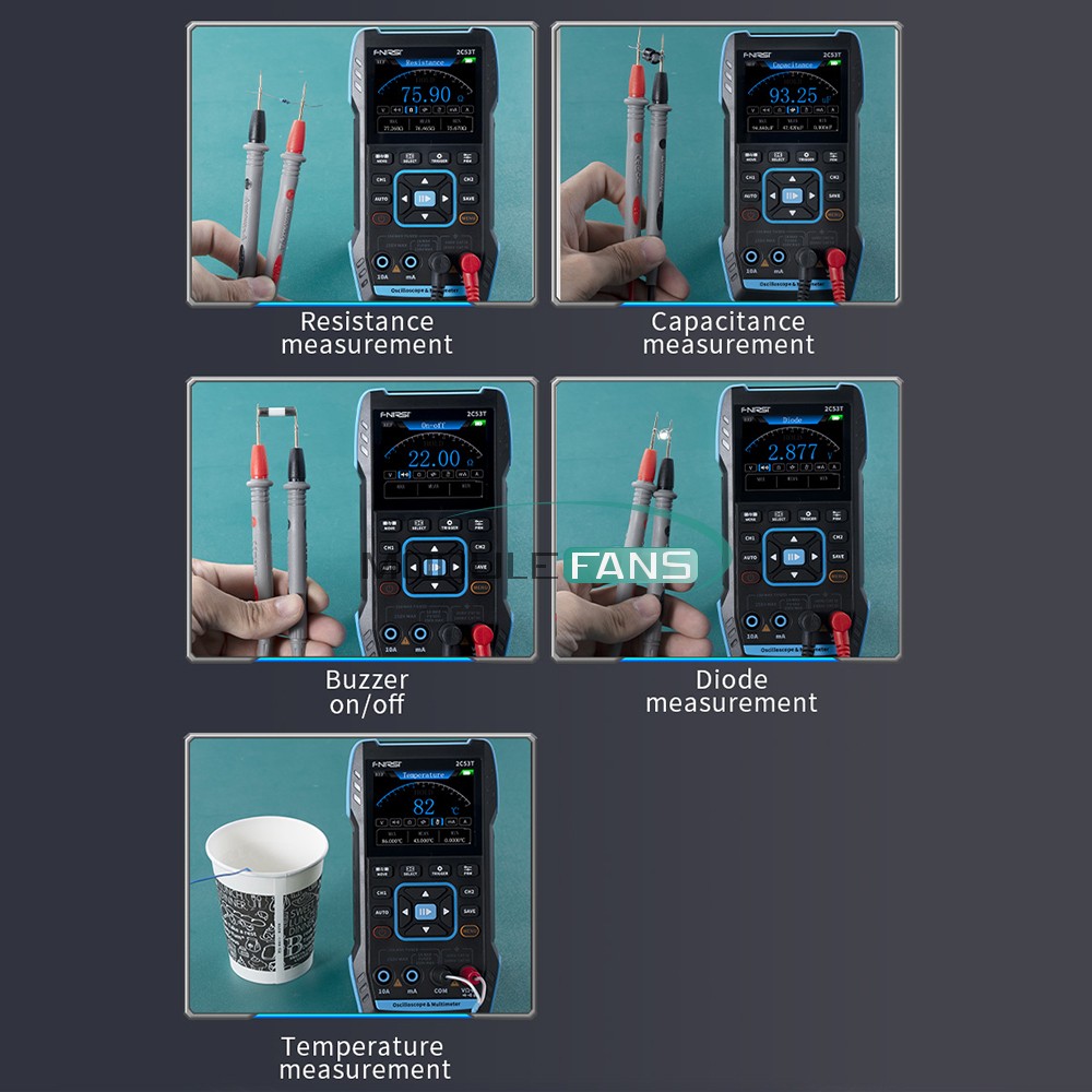 FNIRSI 2C53T Upgrade Handheld Digital Oscilloscope Multimeter Signal Generator