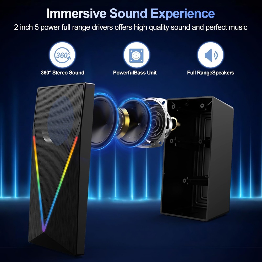 Computer Speaker Amplifier System Set Desktop Multimedia Speakers for Laptop Pc
