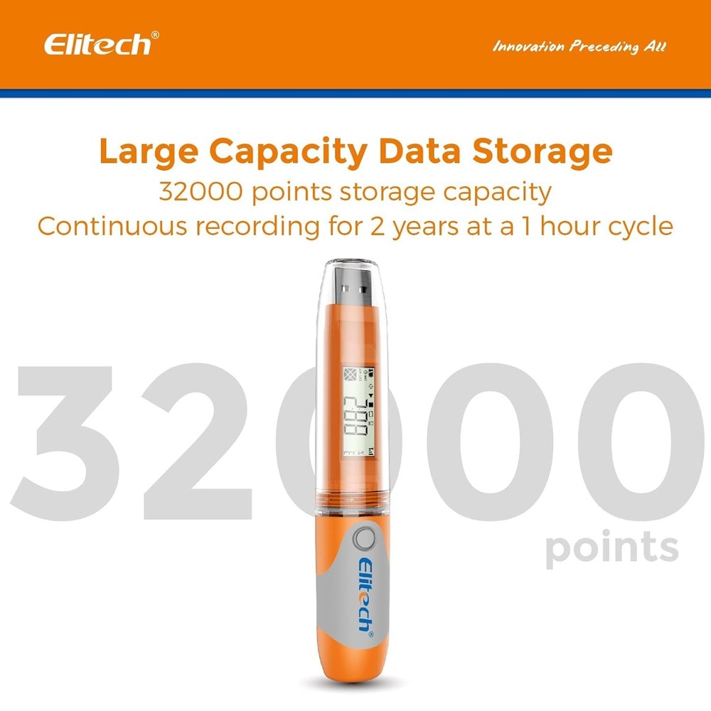 Elitech RC-51H USB Temperature Data & Humidity Sensor, Orange