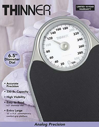 Thinner Extra-Large Dial Analog Precision Bathroom Scale, Analog Bath Scale,