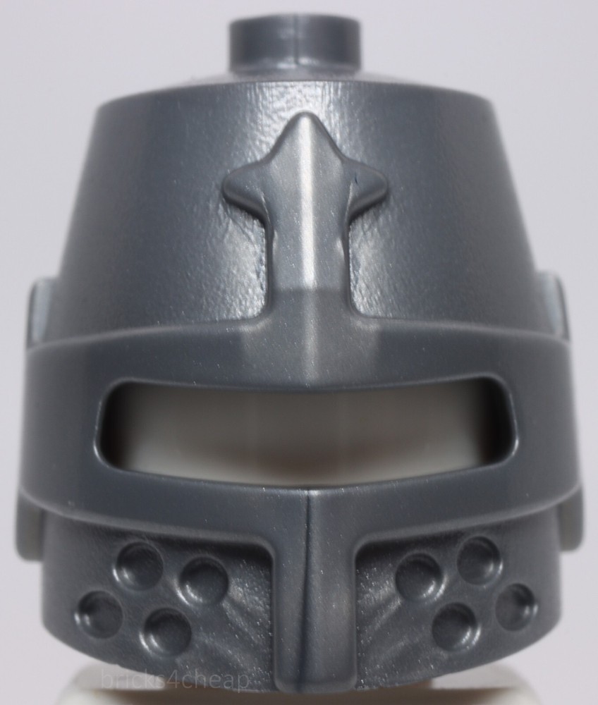 Lego Castle Flat Silver Minifig Headgear Helmet Castle Closed Eye Slit