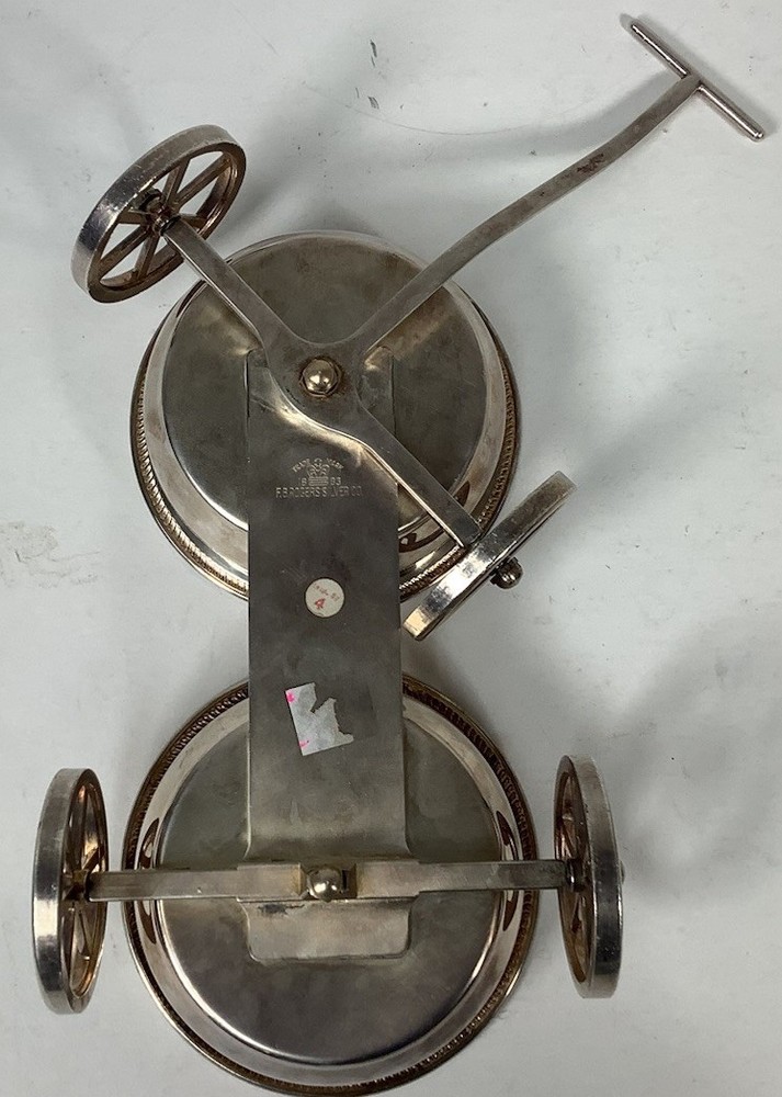 Vintage Silver F.B. Rogers Silverplate Condiment Wagon Server (F)