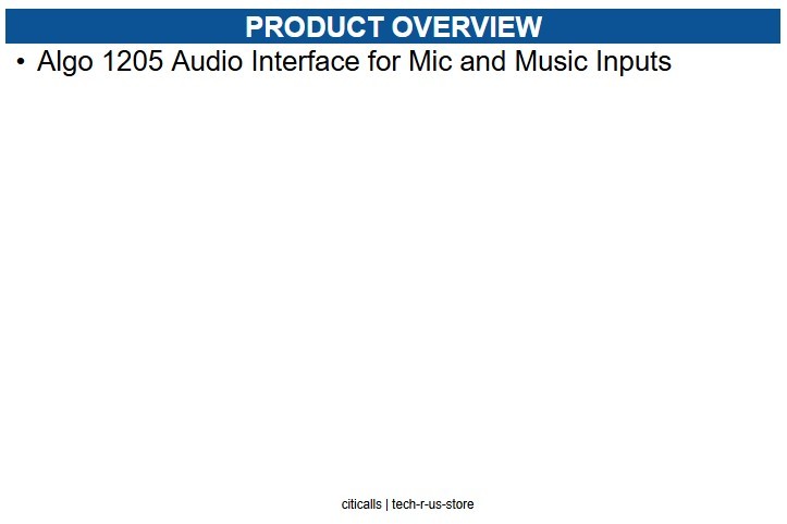 Algo 1205 Audio Interface for Mic and Music Inputs