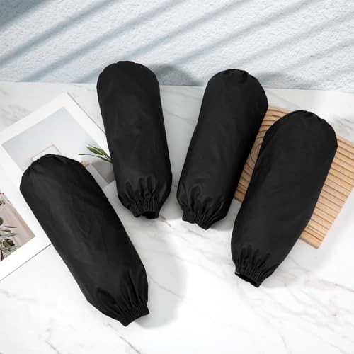 2Pair Waterproof Arm Sleeves Covers, PU Oversleeves Protector with Elastic