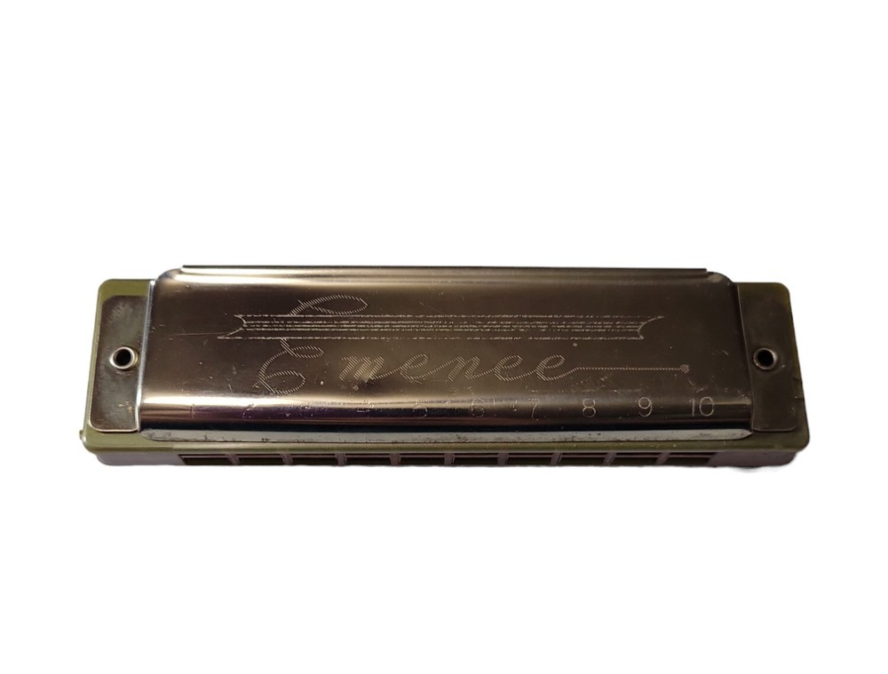 Emenee Harmonica Original Instructions For Playing Plastic Case Vintage