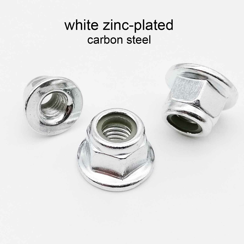 10/25X M3 M4 M5-M12 Hex Flange Nylon Insert Lock Nut Self-locking Nylock Locknut