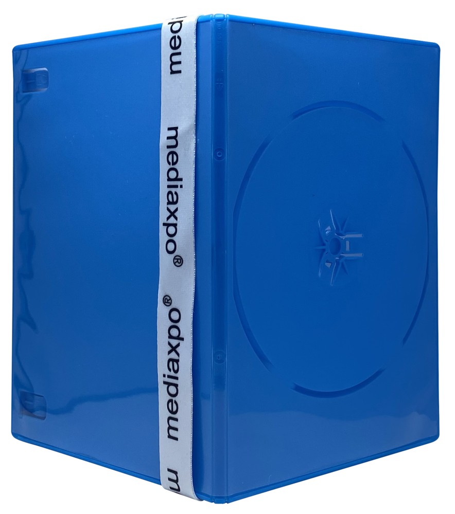 25 SLIM Solid Blue Color Single DVD Cases 7MM & 100 OPP Bags