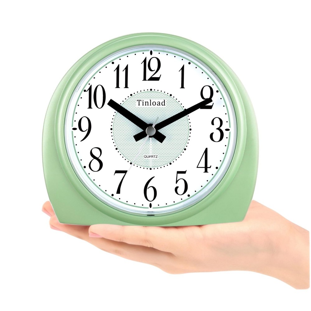 5.5" Extra Large Analog Alarm Clock Silent Gentle Wake Increasing Volume