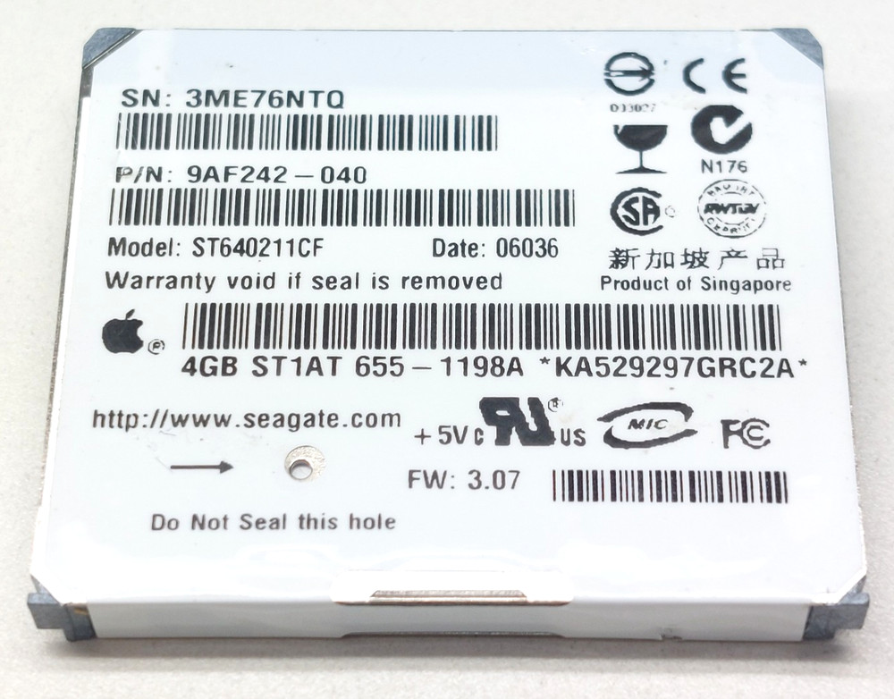 4GB Seagate Compactflash for iPod Mini ST640211CF 9AF242-040