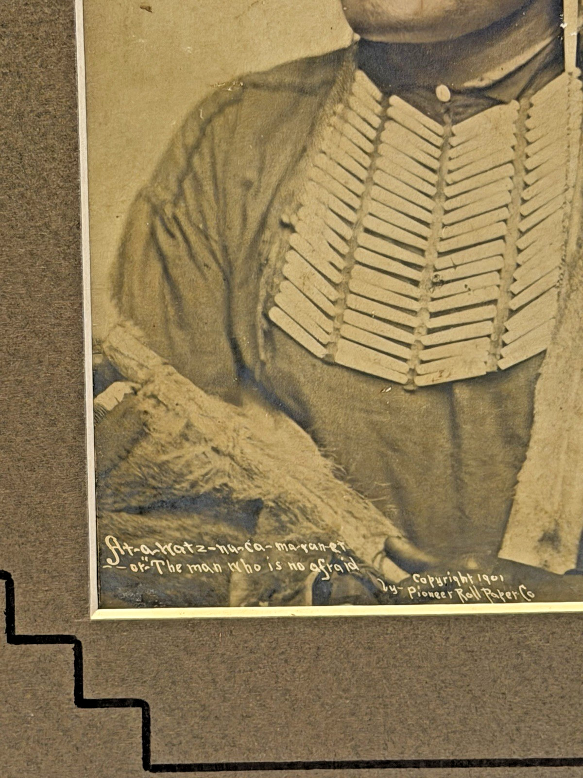 Antique Native American Indian Photograph of Chief Wah-Shun-Gah of Kaw Nation