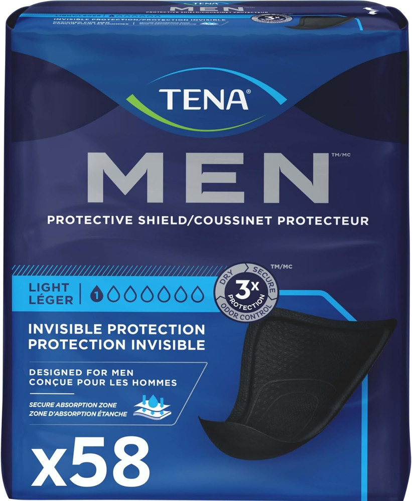 Tena Men Light Incontinence Protective Shield for Men, Bladder Control, Discrete
