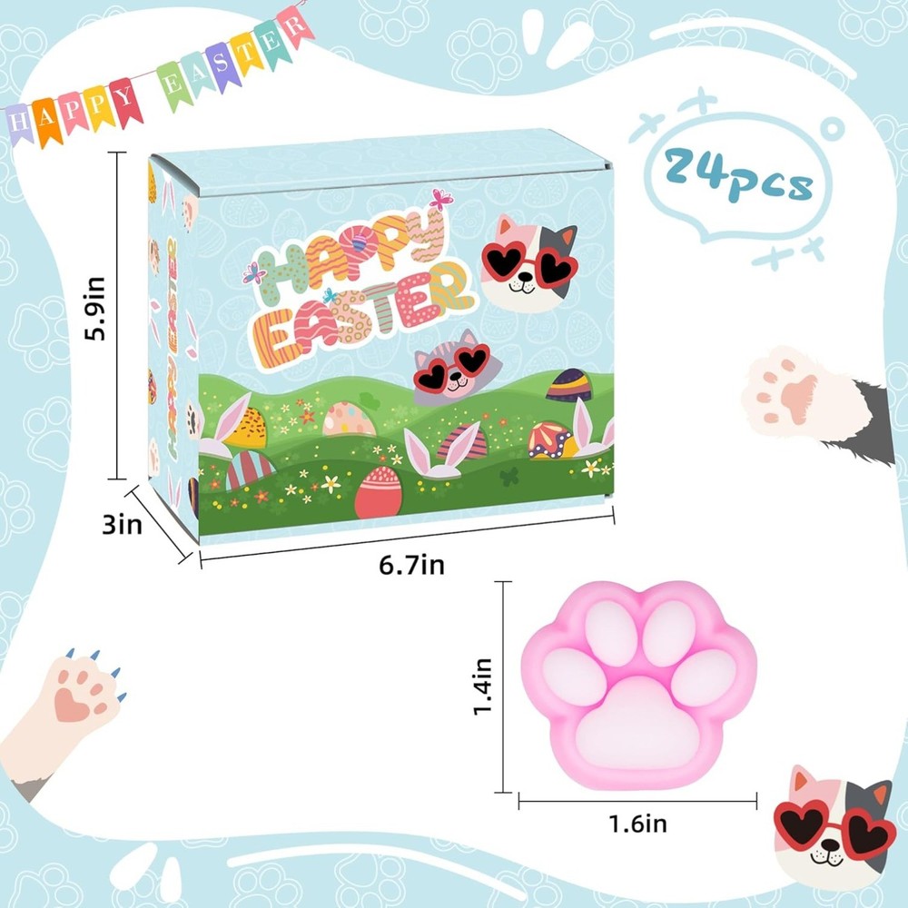 Easter Eggs Plastics with Cat Squish Toys Inside