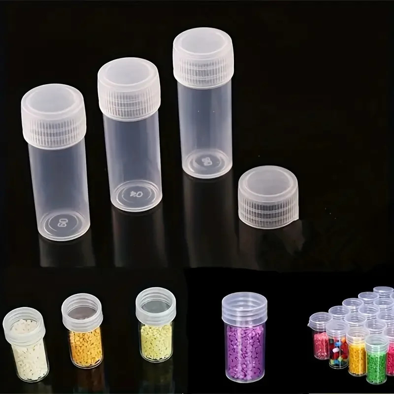 50Pcs 5ML Plastic Sample Small Bottle Vial Storage Vial Storage Container Test