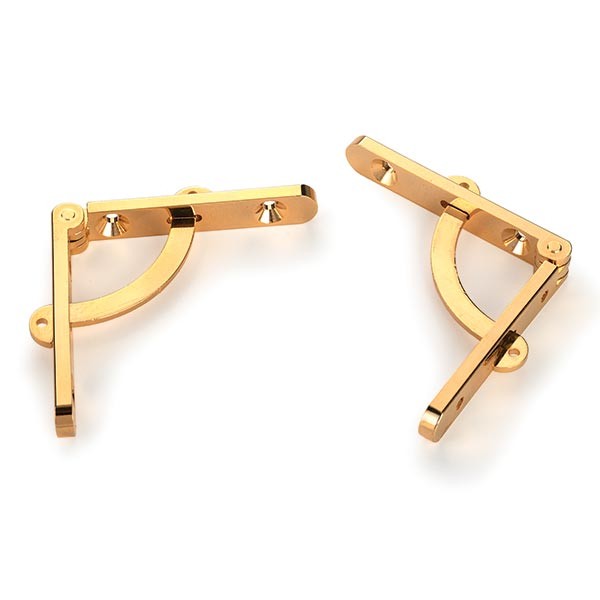 HIGHPOINT Side Rail Hinge with Stay Solid Brass 1 Pair
