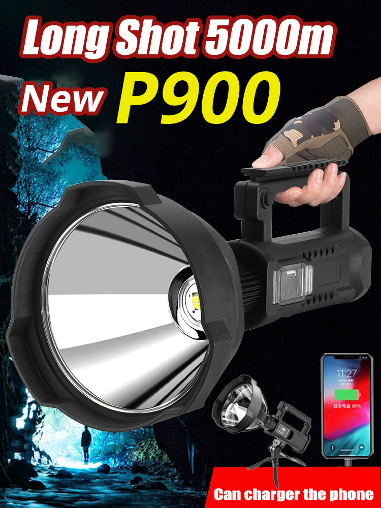 10000000 LED Flashlight Powerful Torch USB Rechargeable Spotlight Searchlight