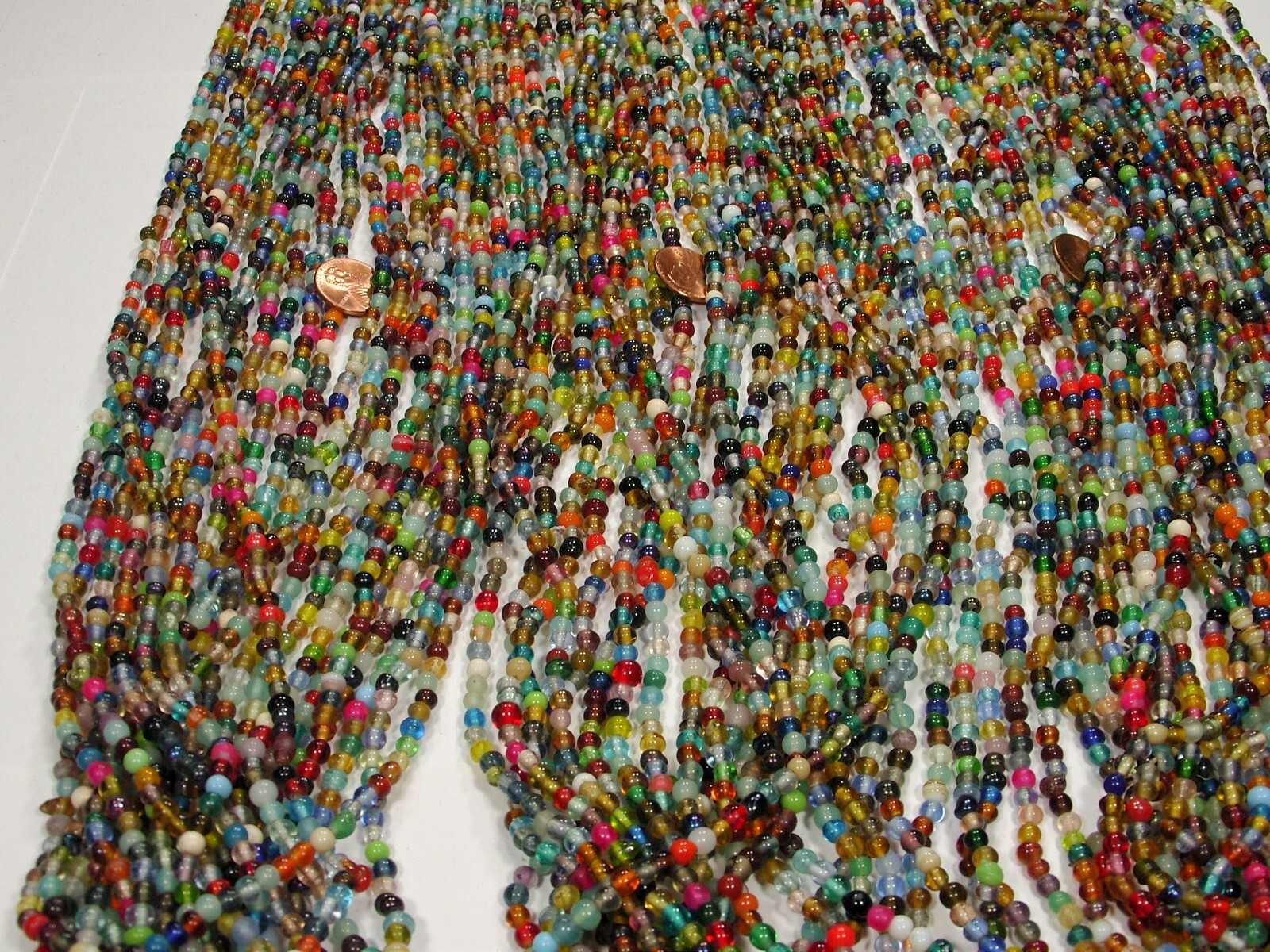 30 Strands 36" India Handmade Assorted Color Glass Beads Wholesale Bulk (CT-52)