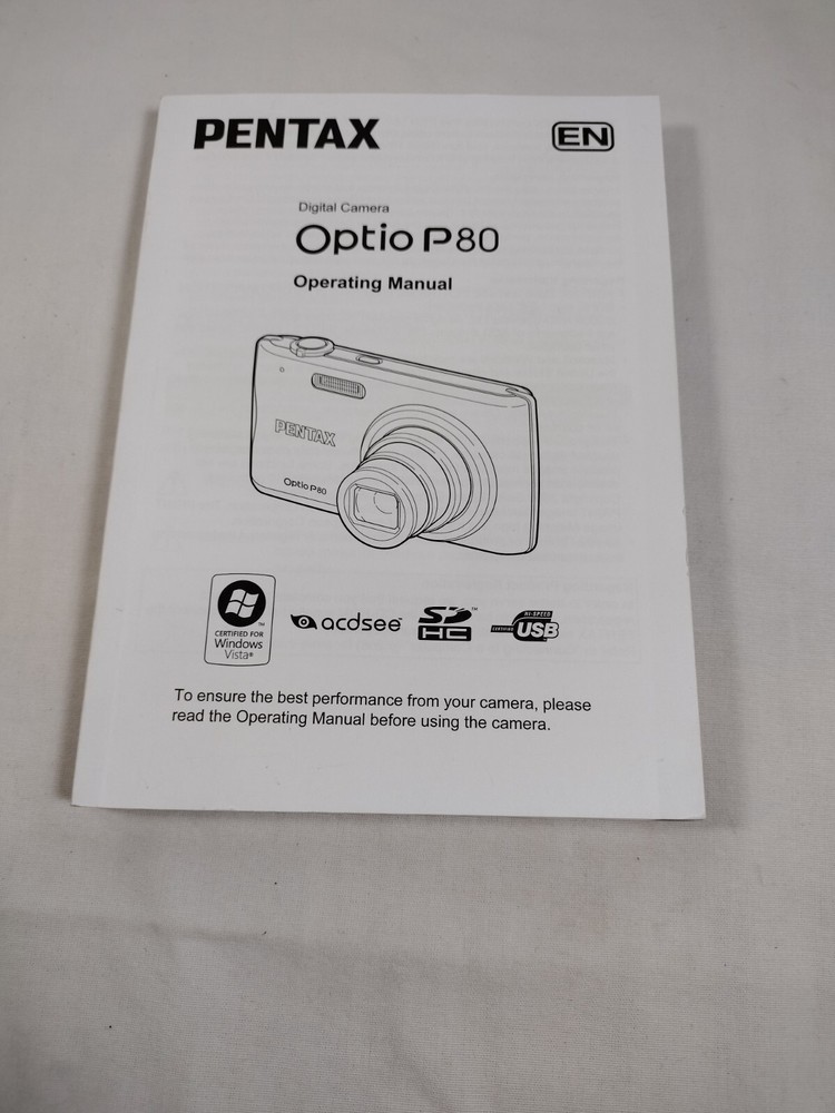 Pentax Optio P80 Operating Manual / Users Guide English