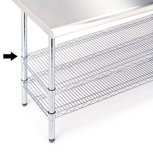SEVILLE CLASSICS EXTRA SHELF FOR STAINLESS STEEL WORKTABLE(SHE18308B),48"WX18"D