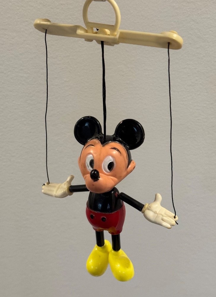 Vintage Mickey Mouse Marionette String Puppet Plastic Disney
