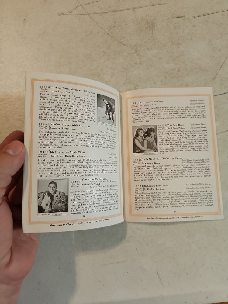 Original Victor Phonograph Record Catalog - August, 1924