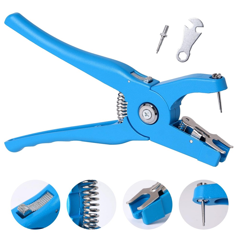 Cattle Ear Tag Applicator Cow Pliers Tagger Universal Blue