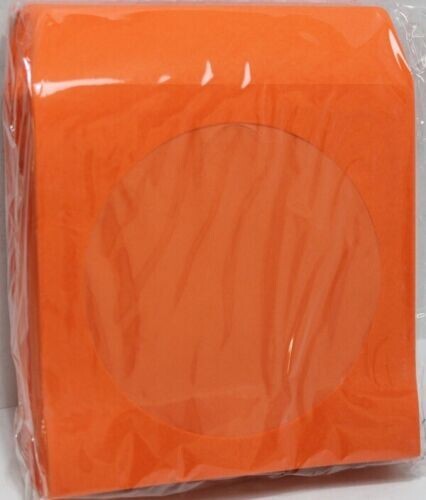 100 Orange Color CD DVD Paper Sleeve Envelopes