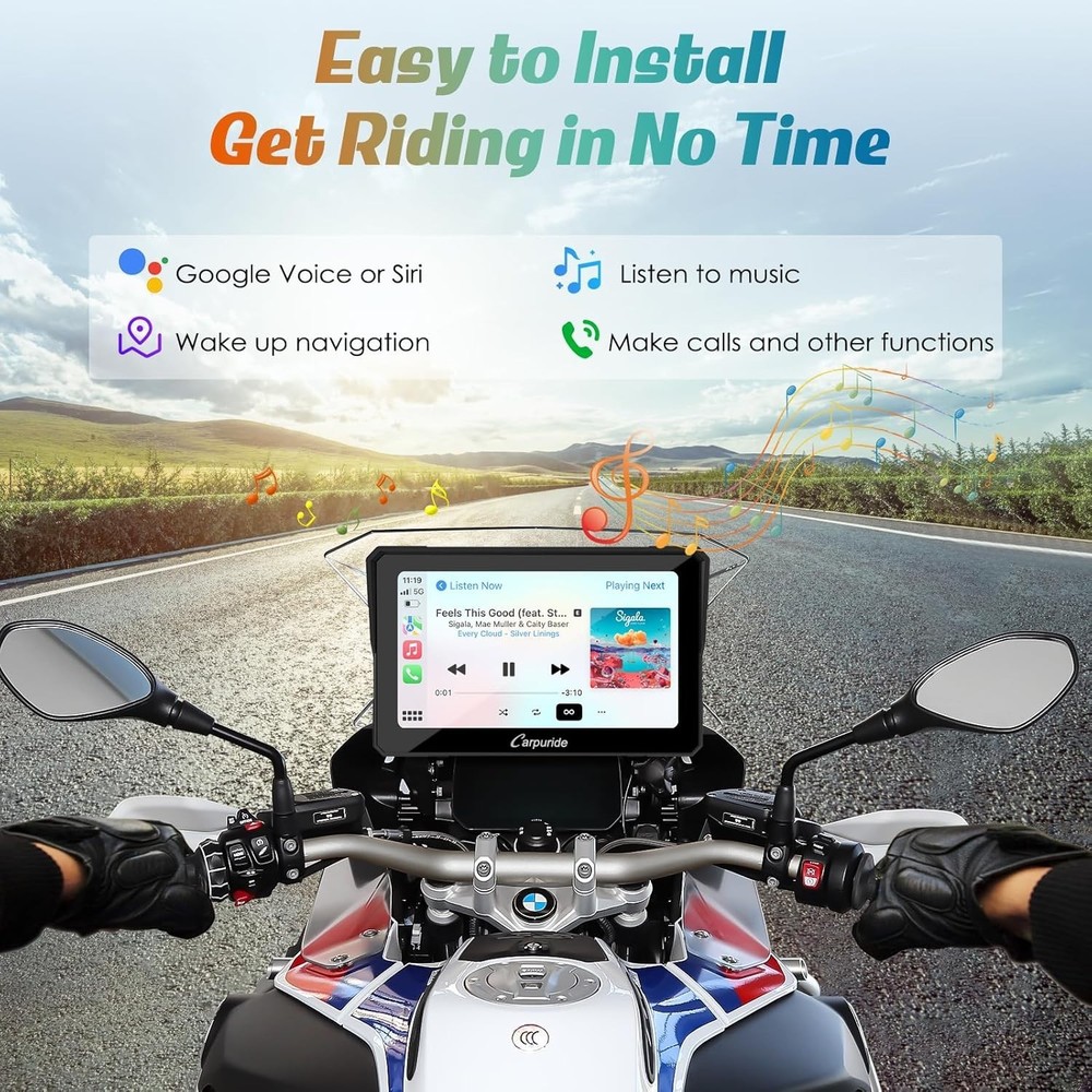 Carpuride W702B Moto Wireless Carplay Android Auto With BMW Navigation Mount