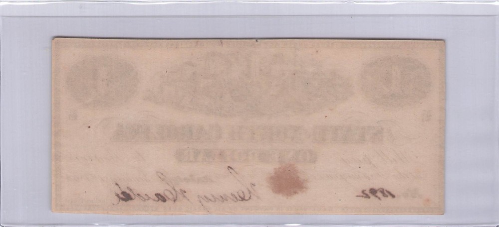 1863 $1 One Note Confederate Note North Carolina